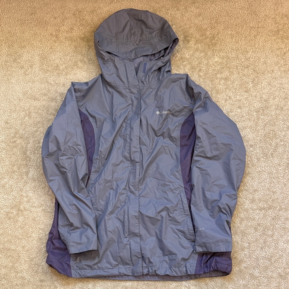 Columbia Purple Hooded Rain Jacket